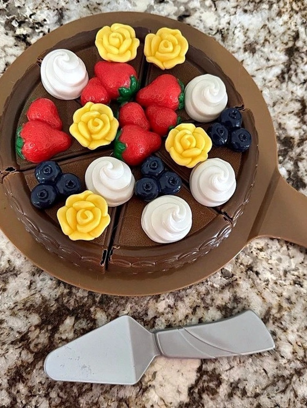 Play kitchen CAKE Set with removable toppings